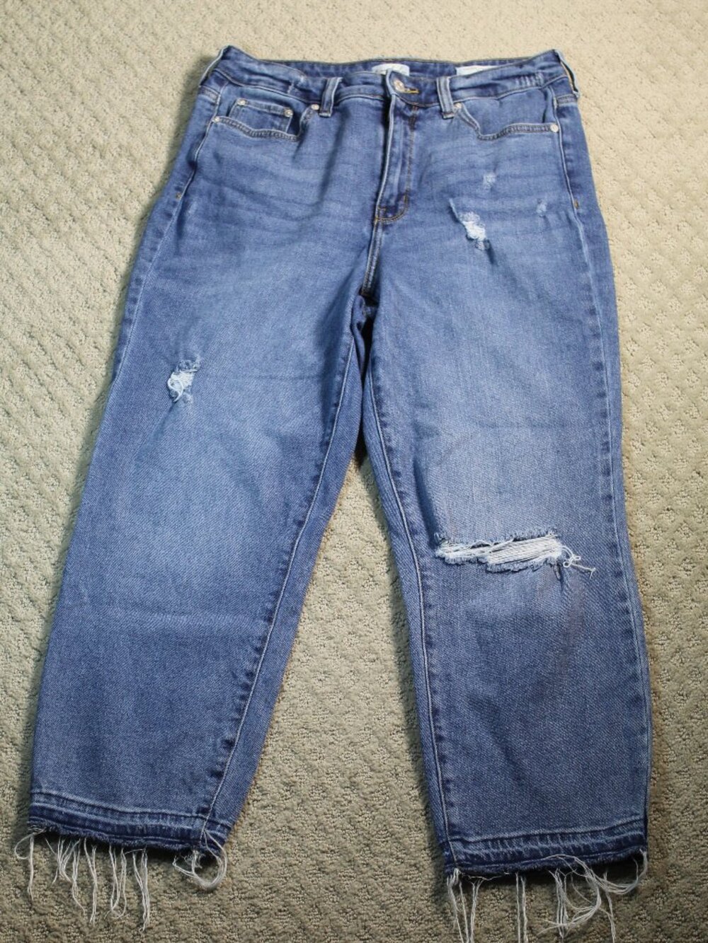 Wonderly Size 10R Vintage Straight Distressed High Rise Blue Jeans